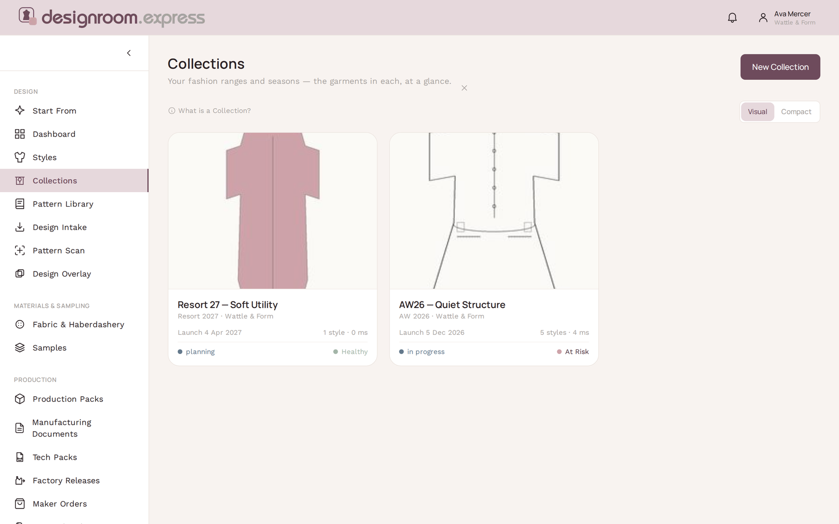 Collections in designroom.express