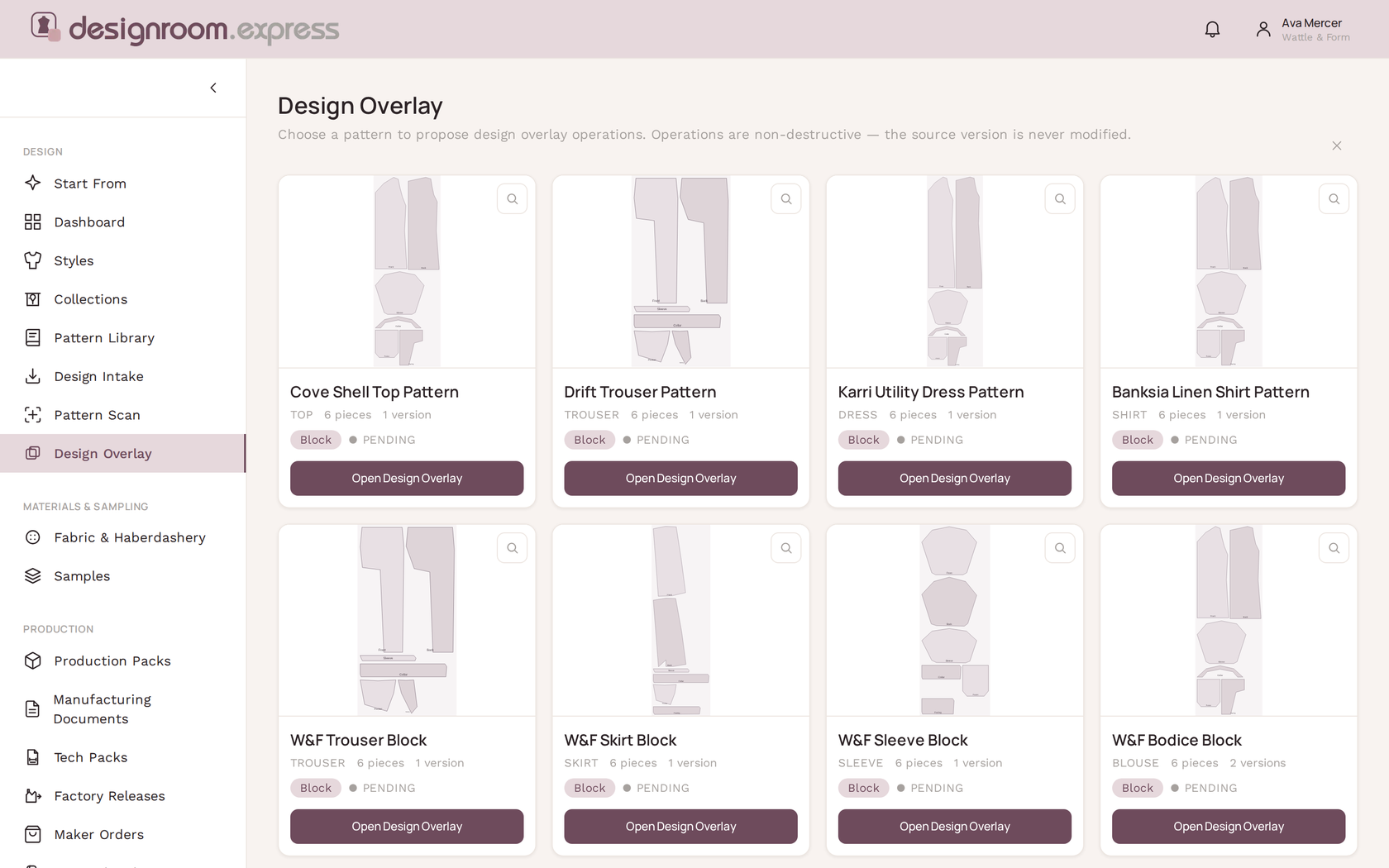 Design Overlay in designroom.express